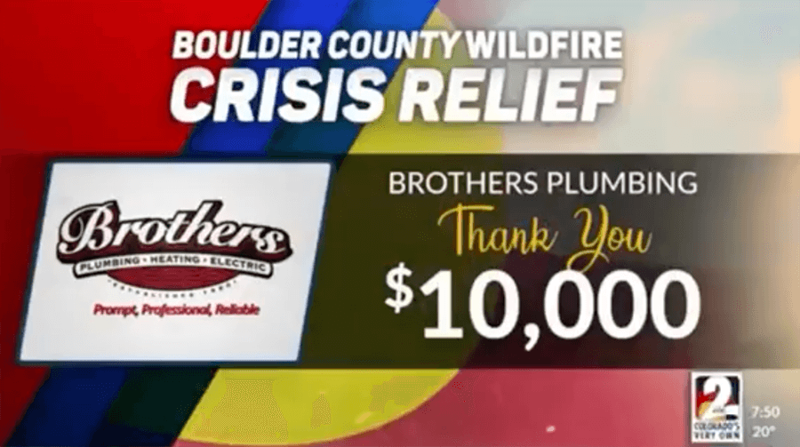 Brothers gives back - Boulder fire crisis relief