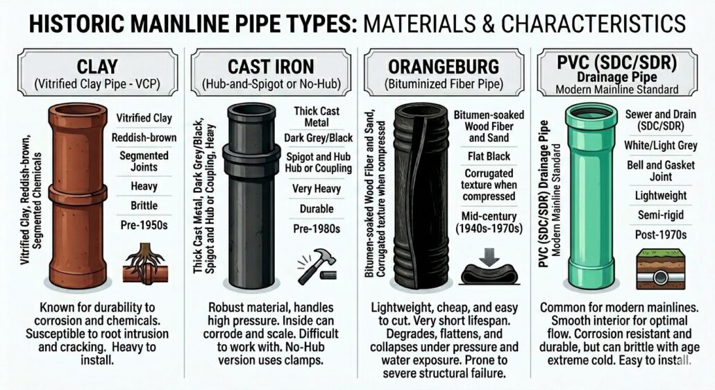 Different Types of Pipes found during excavation