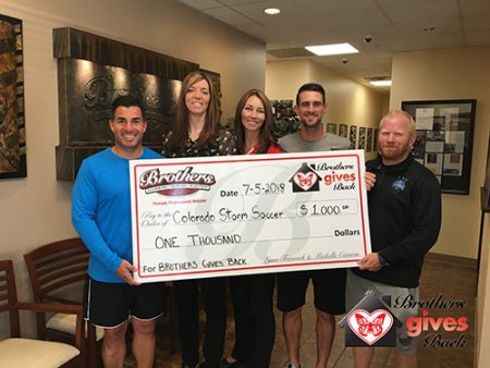Brothers gives back to Storm Soccer